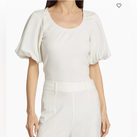 10 Crosby Derek Lam Tops - Derek Lam 10 Crosby****Ribbed White Top w/Ballon Sleeves***XS***$225 CURRENT